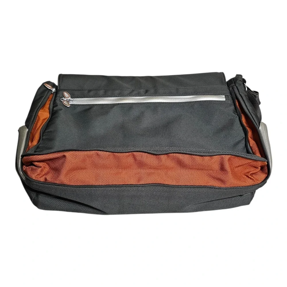 Tumi Ducati Corse Messenger Bag Laptop Crossbody Shoulder Travel Gray Orange